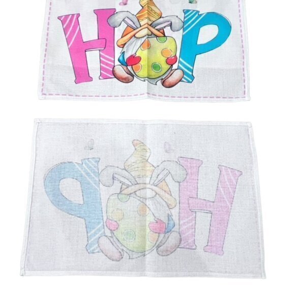 Easter Bunny Gnome HOP Table Placemats Set Of 4 NEW Easter Eggs Spring CUTE Kids - Picture 3 of 6